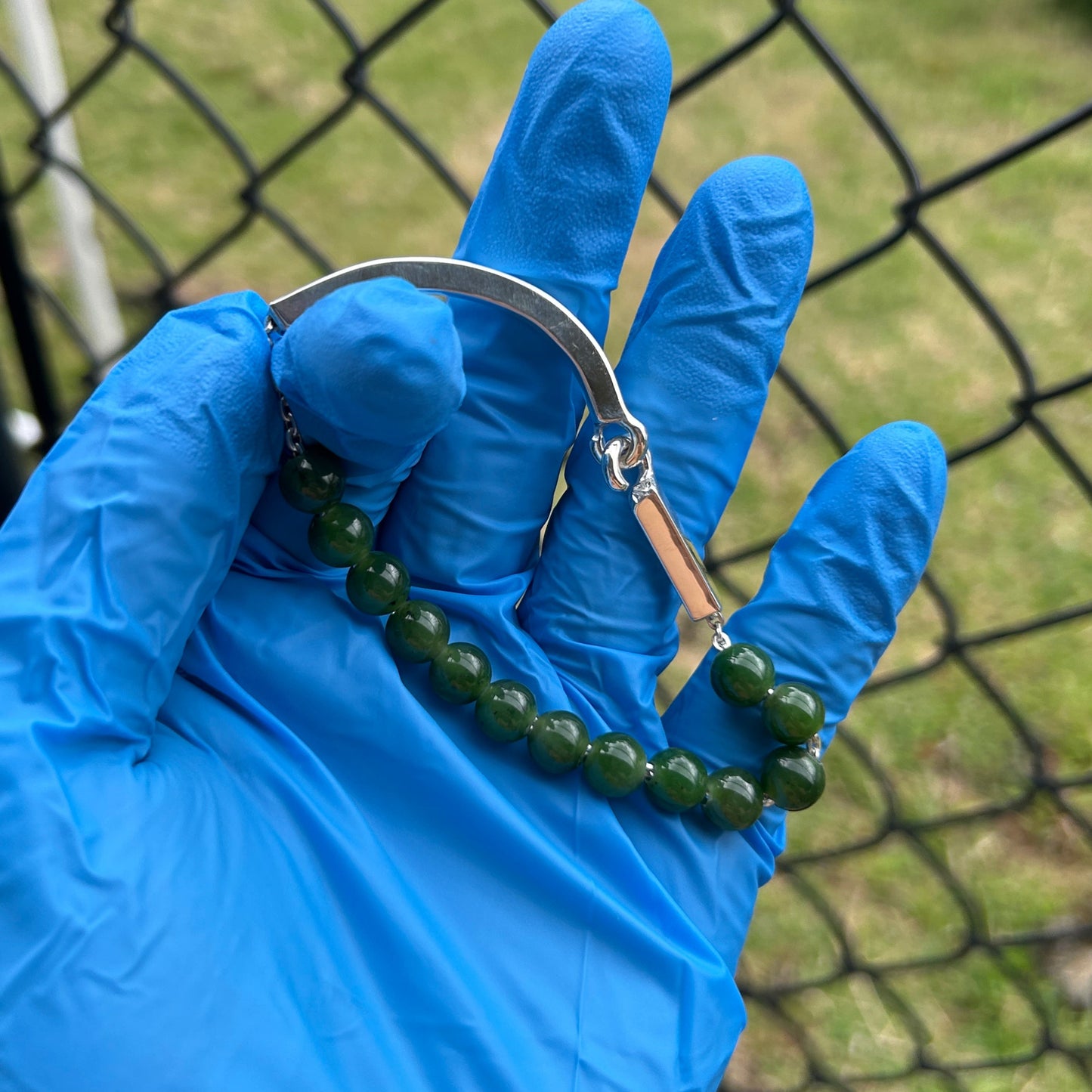 Jade half curve bracelet Size 7.75 inches