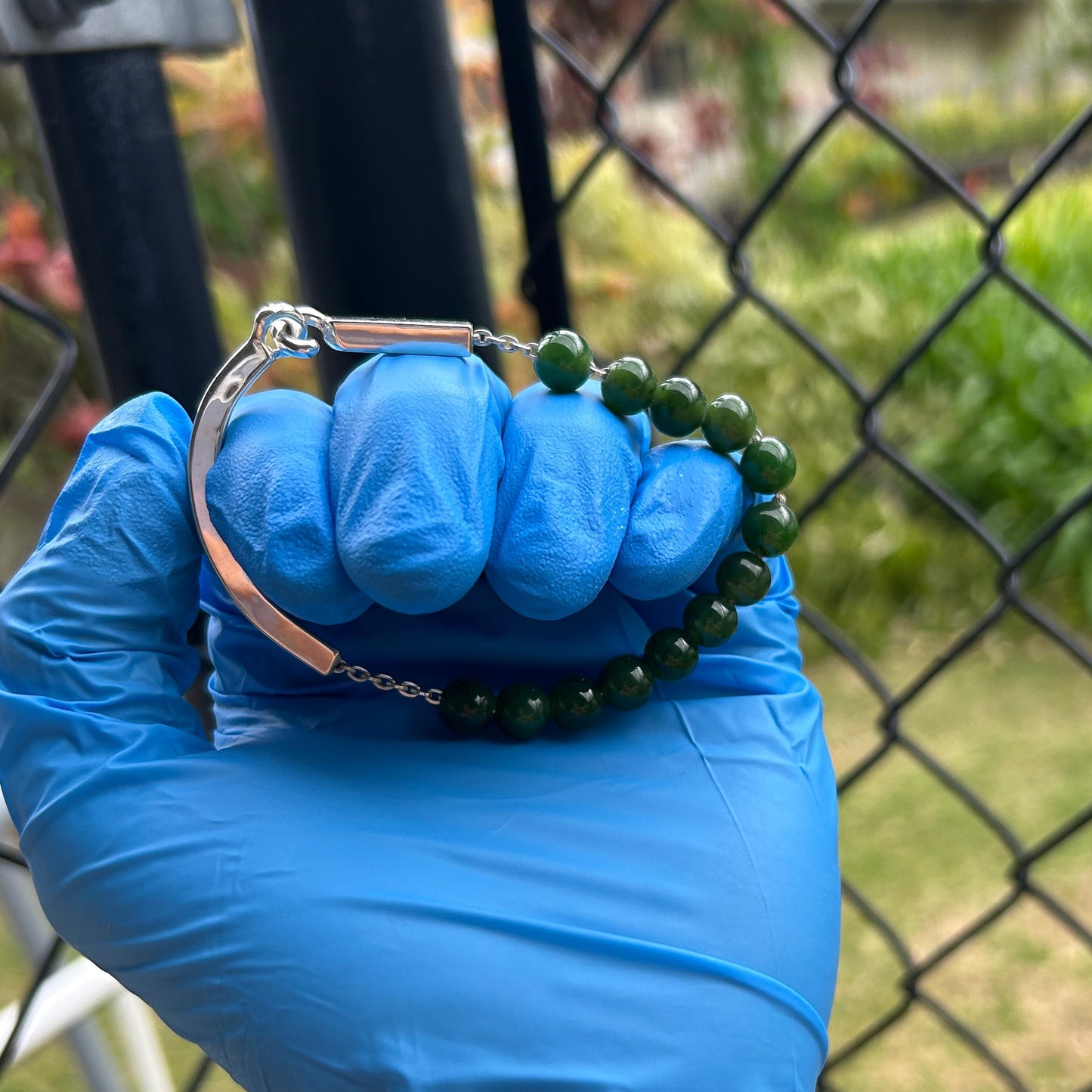 Jade half curve bracelet Size 7.75 inches
