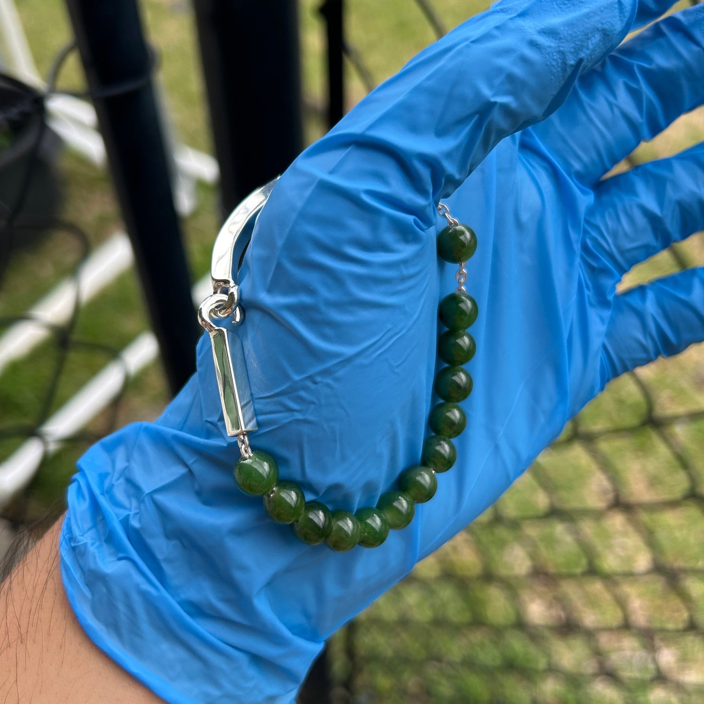 Jade half curve bracelet Size 7.75 inches